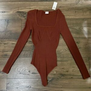 NWT Abercrombie Women's Long Sleeve Bodysuit - Burnt Orange